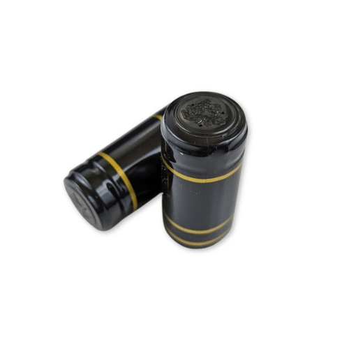 Shrink caps black and gold